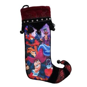 Disney Parks Villains Stocking NWT Oversized w Bells Jafar Captain Hook Scar 24"